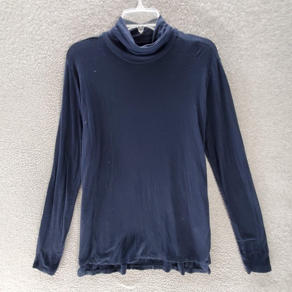 Abercrombie & Fitch Men T-Shirt Small Navy Blue Turtleneck Long Sleeve Pullover - Picture 1 of 9
